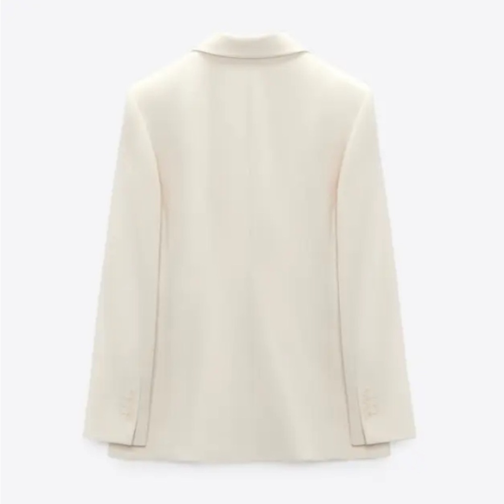 Zara blazer ecru oversize double breasted casual office suit jacket - Picture 10 of 11